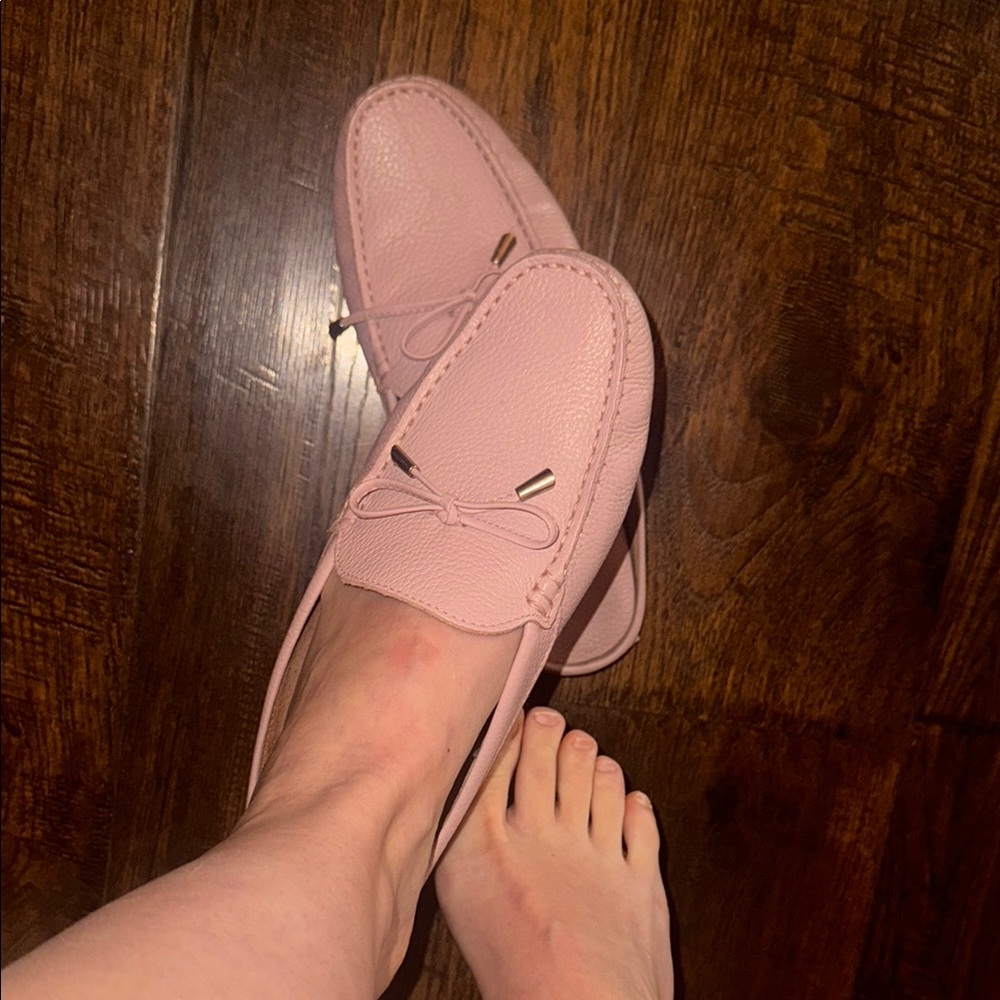 Pink Leather Loafers for Women